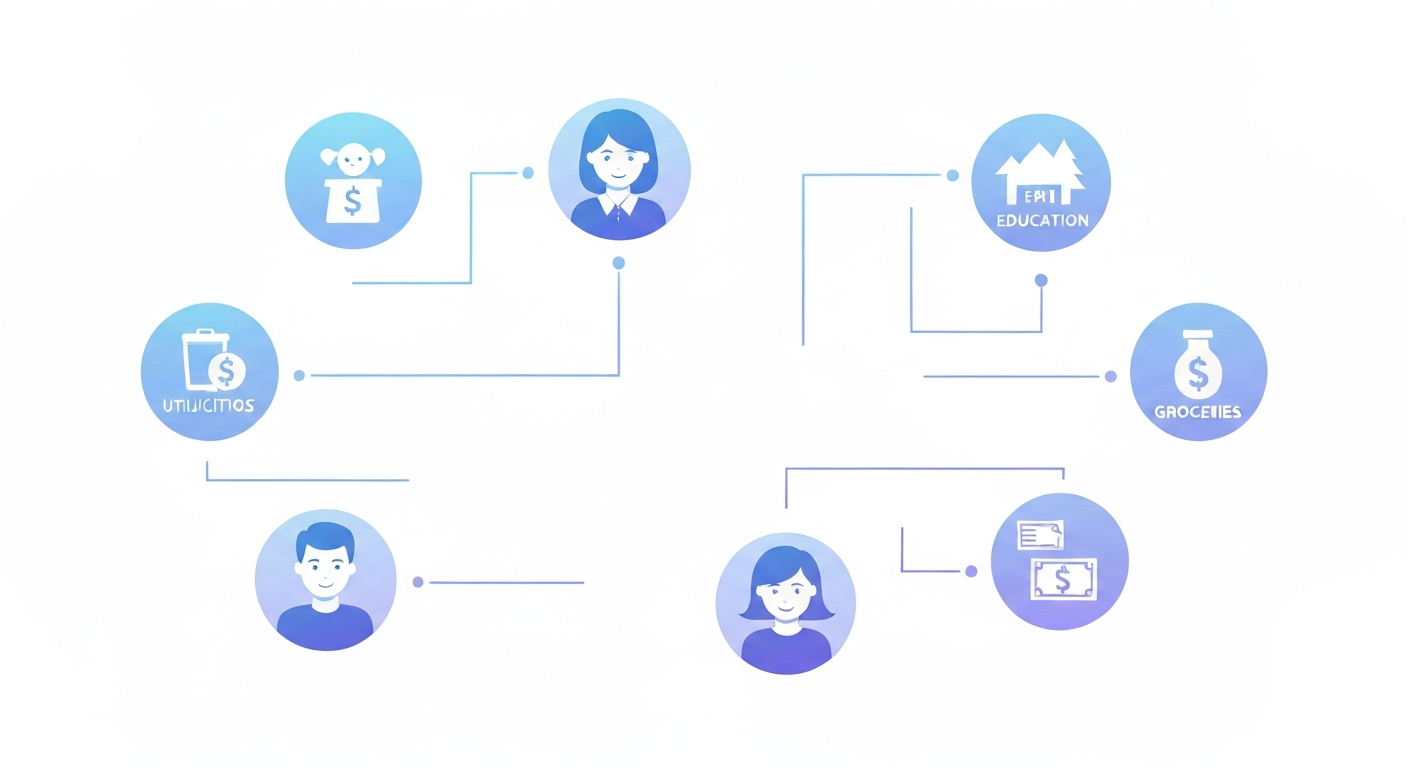 Connected family members with shared financial goals